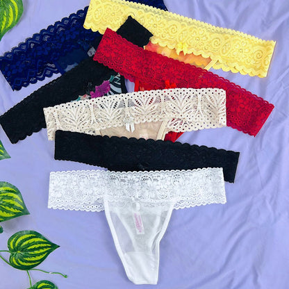 Semanario Tanga Brasilera Encaje y Malla Pack x7 / Mujer Ref. E-7010 - Piña del Mar - Colombia