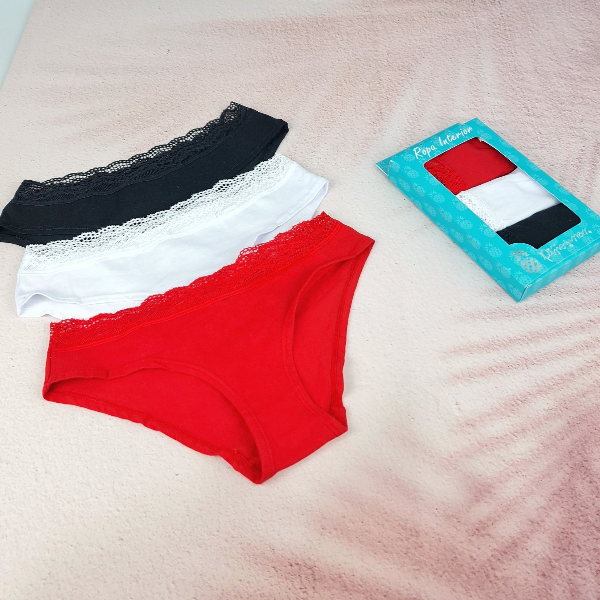 Panty cachetero Algodón Pack x3 Ref. E-2030 - Piña del Mar - Colombia